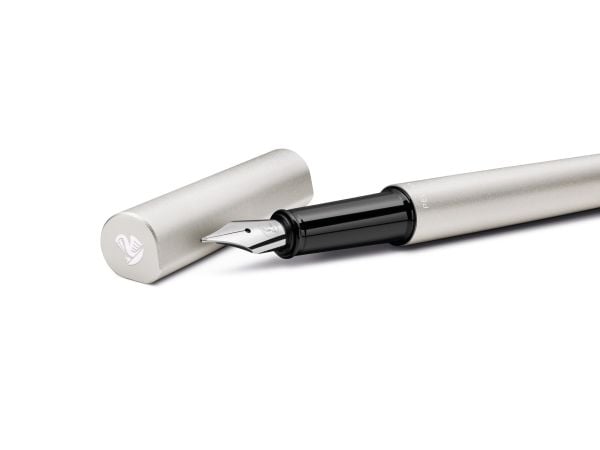 Pelikan 823647, Sølv, Fyllesystem med patron, Blå, Rustfritt stål, Medium, Gave boks