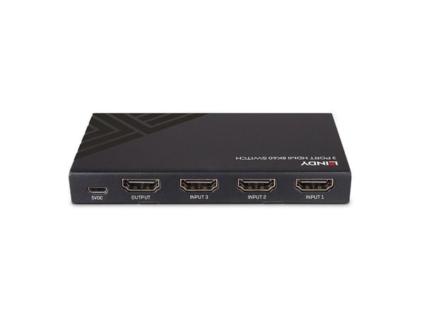 Lindy 38369, HDMI, Micro-USB, Svart, 4320p, 48 Gbit/s, 7680 x 4320 piksler