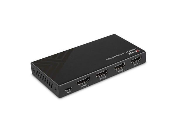 Lindy 38369, HDMI, Micro-USB, Svart, 4320p, 48 Gbit/s, 7680 x 4320 piksler