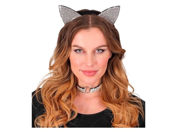 Katt set med strassstenar