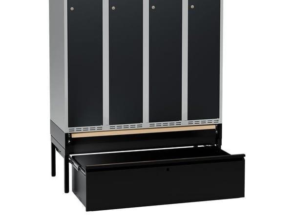 Stativ med skuff og sittebenk, 1200x550 mm