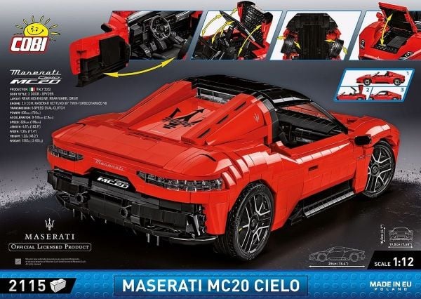 COBI Maserati MC20 Cielo, Byggeklosser, 10 år, 2115 stykker