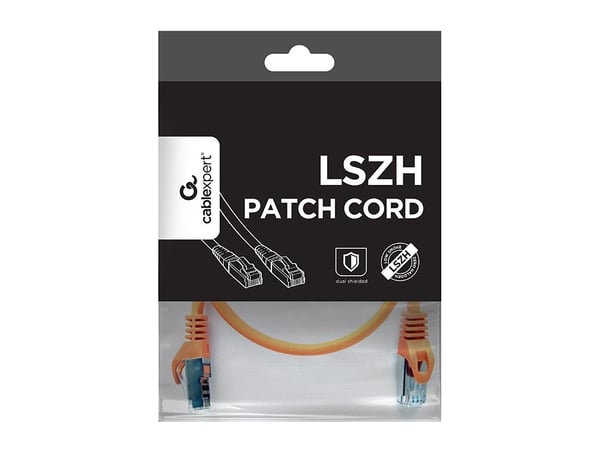 Gembird PP6A-LSZHCU-O-0.25M, 0,5 m, Cat6, S/FTP (S-STP), RJ-45, RJ-45, Oranssi