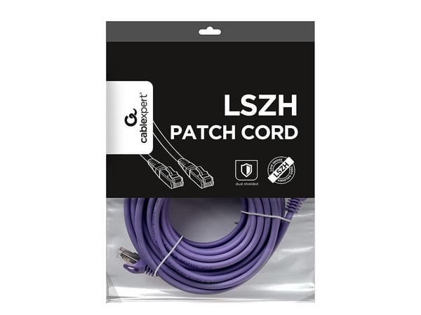 Cablexpert - Koblingskabel - RJ-45 (hann) til RJ-45 (hann) - 6.2 mm - S/FTP - CAT 6a - halogenfri, formstøpt, uten hindringer - purpur