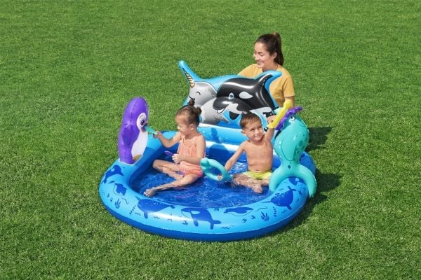 Bestway 53156, Uppblåsbart lekcenter, 2 År, Polyvinylklorid (PVC), Blå