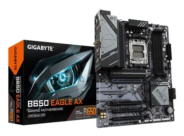 Gigabyte B650 EAGLE AX - Moderkort - ATX - Socket AM5 - AMD B650 Chipuppsättning - USB-C 3.2 Gen 1, USB 3.2 Gen 2, USB 3.2 Gen 1 - Gigabit LAN - in...