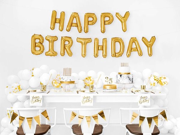 PartyDeco FB6M-019, Leksaksballong, Folie, Guld, Monokromatiskt, Party, Universal