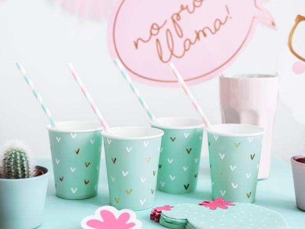 PartyDeco SPP1-081J, Vaaleanpunainen, Valkoinen, Paperi, 195 mm, 10 kpl, 72 mm, 270 mm