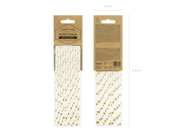 PartyDeco SPP7M-019, Gull, Hvit, Papir, 195 mm, 10 stykker, 72 mm, 270 mm