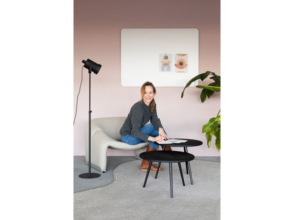 Legamaster Glasboard matte 90 x 120 cm runde Ecken Warm Grey Oberfläche, Grå, 1200 mm, 900 mm, 4 mm, 14,1 kg, 1295 mm