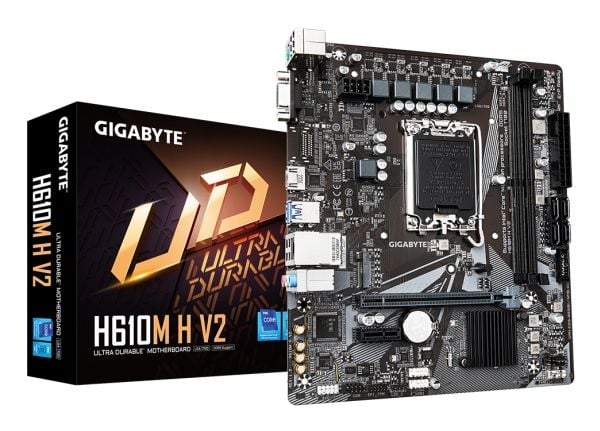 Gigabyte H610M H V2 - 1.0 - hovedkort - micro ATX - LGA1700-sokkel - H610 Chipset - USB 3.2 Gen 1 - Gigabit LAN - innbygd grafikk (CPU kreves) - HD...