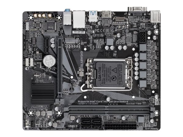 Gigabyte H610M H V3 DDR4 - 1.0 - hovedkort - micro ATX - LGA1700-sokkel - H610 Chipset - USB 3.2 Gen 1 - Gigabit LAN - innbygd grafikk (CPU kreves)...