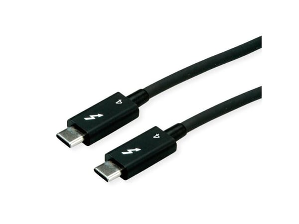 ROLINE Thunderbolt 4-kabel, 40 Gbps, 100 W, C-C, M/M, Passiv, Svart, 1 m ROLINE Thunderbolt 4-kabel, 40 Gbps, 100 W, C-C, M/M, Passiv, Svart, 1 m