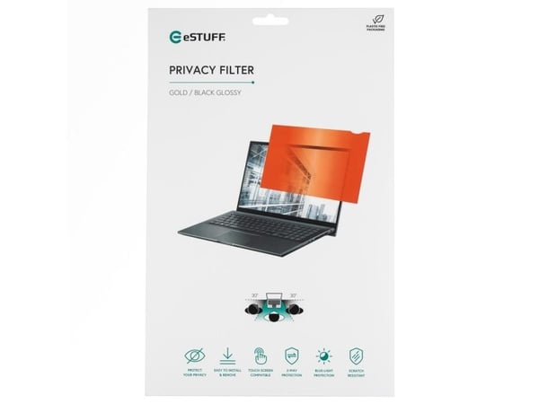 eSTUFF GLBG14301188-FI, 35,6 cm (14"), 16:10, Laptop, Rammeløst skjermfilter, Blank/Matt, Privatliv