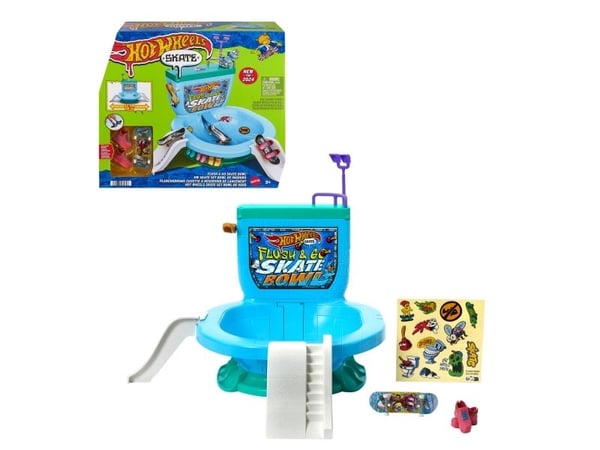 Hot Wheels Skate Flush & Go Skate Bowl