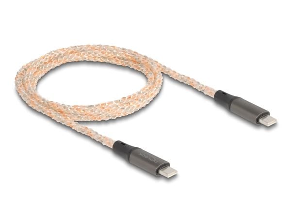 DeLOCK 88288, 1,2 m, USB C, USB C, USB 2.0, 0,48 Gbit/s, musta, Kupari, Harmaa, Läpinäkyvä
