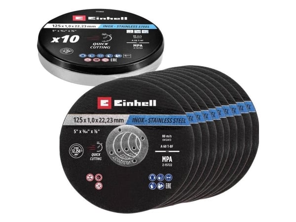 Einhell kappeskive tynn Ø125 x 1,0 mm 10 stk for vinkelsliper (711442)