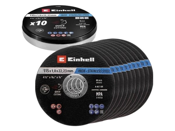 Skivesett for metall 115x1,0 mm, 10 stk