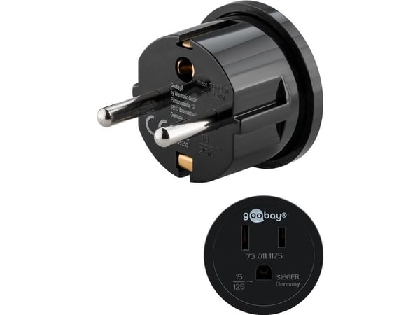 PremiumCord Goobay Travel Adapter USA/Japani laitteisiin ja latureihin, joissa on eurooppalainen pistoke