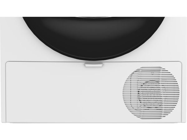 Beko BM3T49249W, Frittstående, Frontmatet, Varme pumpe, Sort, Hvit, Knapper, Rotasjon, Sort, Gjennomsiktig