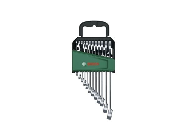 Bosch 1 600 A02 Z9D, 6,7,8,9,10,11,12,13,14,15,17,19 mm, Rustfritt stål, Kromvanadiumstål, Satin, 12 stykker