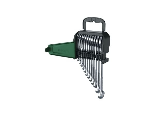 Bosch 1 600 A02 Z9D, 6,7,8,9,10,11,12,13,14,15,17,19 mm, Rustfritt stål, Kromvanadiumstål, Satin, 12 stykker