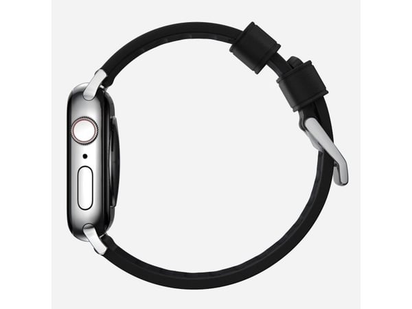 Nomad Active Band Pro, Band, Smartklokke, Svart, Sølv, Apple, Ultra / 46mm, Lær, Rustfritt stål