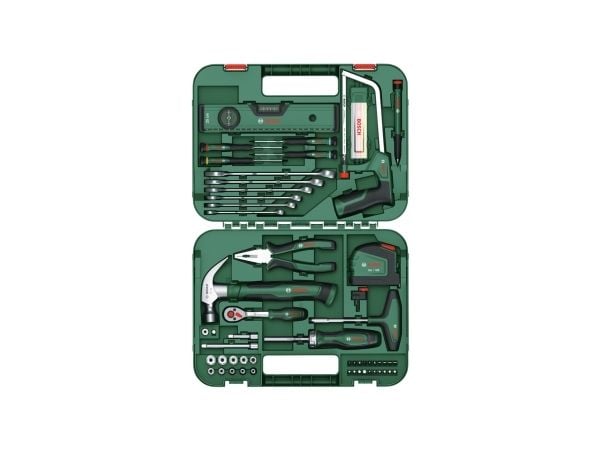 Bosch 1 600 A02 ZB3, Kombinasjonsnøkkel, Kombinasjontang, PH00, PH0, SL1.5, TX6, Svart, Grønn, Grønn, 64 verktøy