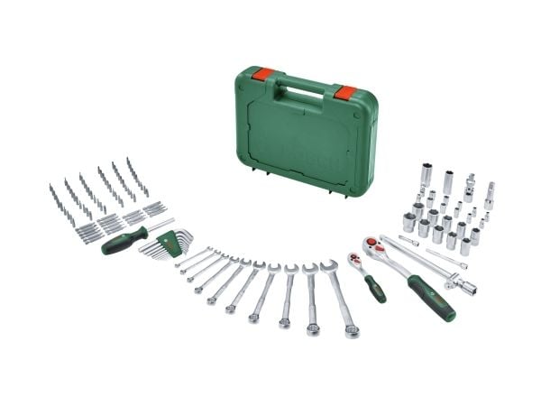 Bosch 1 600 A02 Z9B, Yhdistelmäkiintoavain, 6,7,8,10,12,13,14,15,17,19 mm, musta, Vihreä, Vihreä, 132 työkalua