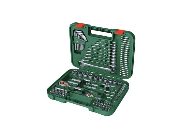 Bosch 1 600 A02 Z9B, Kombinasjonsnøkkel, 6,7,8,10,12,13,14,15,17,19 mm, Svart, Grønn, Grønn, 132 verktøy