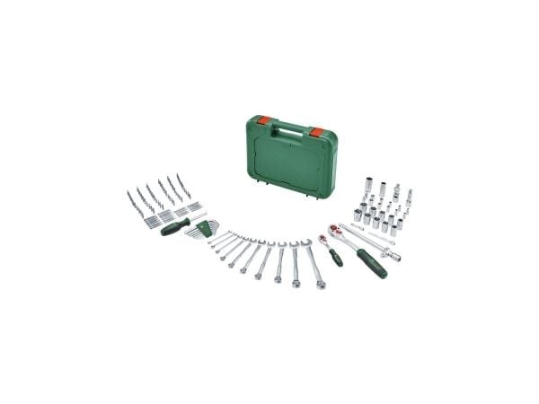 Bosch 1 600 A02 Z9B, Kombinasjonsnøkkel, 6,7,8,10,12,13,14,15,17,19 mm, Svart, Grønn, Grønn, 132 verktøy