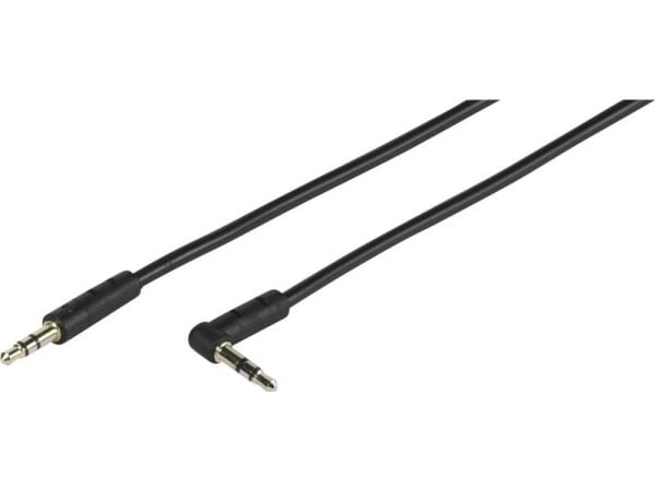 Lydkabel 3,5 mm jack hann - 3,5 mm jack vinklet hann 0,5 m