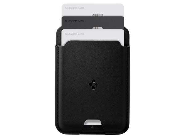 Spigen MagSafe 3 Cards Holder Valentinus, Korthållare, Svart, PU skinn, iPhone 12, 13, 14 Series MagArmor Case Apple MagSafe Case, 1 styck, 95 mm