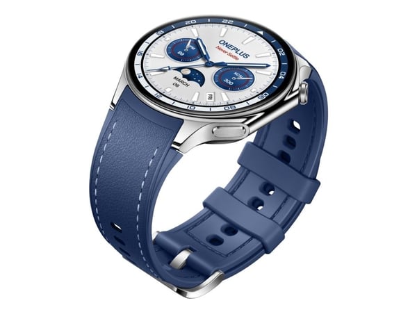 OnePlus Watch 2 - 46 mm - rustfritt stål - smartklokke med stropp - fluororubber - håndleddstørrelse: 140-210 mm - display 1.43" - 32 GB - Bluetoot...