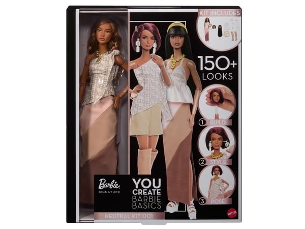 Barbie Signature You Create Basics Neutral Kit 001 -pakkaus, mukautettava nukke ja yleismalliset vaatteet, Muotinukke, Naaras, 6 vuosi/vuosia, Poik...