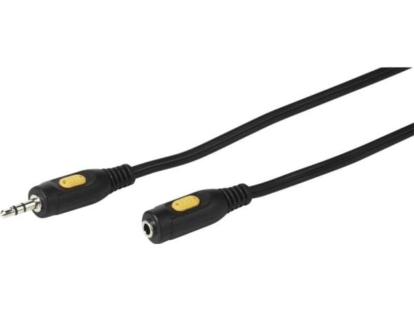 Vivanco VVAJACK50MFK, 3.5mm, Hankjønn, 3.5mm, Hunkjønn, 5 m, Svart