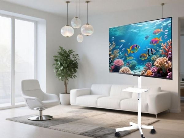 Gembird - Vogn - for TV - with caster wheels, tilt - låsbar - stål - hvit - skjermstørrelse: 32"-55"
