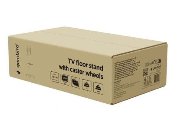 Gembird - Vogn - for TV - with caster wheels, tilt - låsbar - stål - hvit - skjermstørrelse: 32"-55"