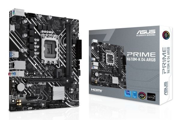 ASUS PRIME H610M-K D4 - Hovedkort - micro ATX - LGA1700-sokkel - H610 Chipset - USB 3.2 Gen 1 - Gigabit LAN - innbygd grafikk (CPU kreves) - HD-lyd...