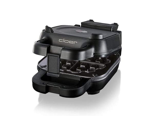 Cloer 6150, 4 vafler, Trekant, Svart, Plast, 800 W, 220 - 240 V