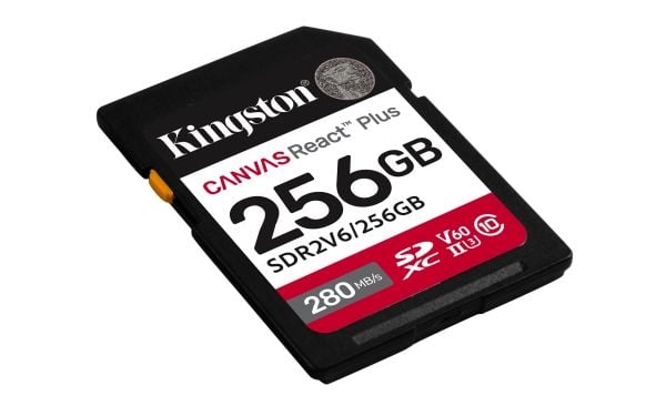 Kingston Canvas React Plus - Flashminnekort - 256 GB - Video Class V60 / UHS-II U3 / Class10 - SDXC UHS-II