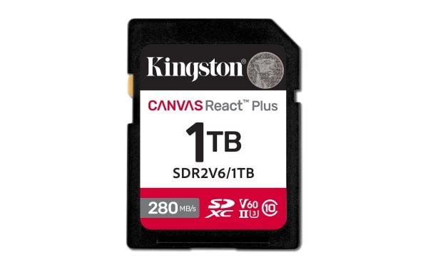 Kingston Canvas React Plus - Flashminnekort - 1 TB - Video Class V60 / UHS-II U3 / Class10 - SDXC UHS-II