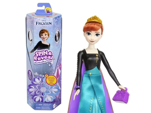 Disney Frozen SPIN & REVEAL Anna, Muotinukke, Naaras, 3 vuosi/vuosia, Tyttö, 320 mm, Monivärinen
