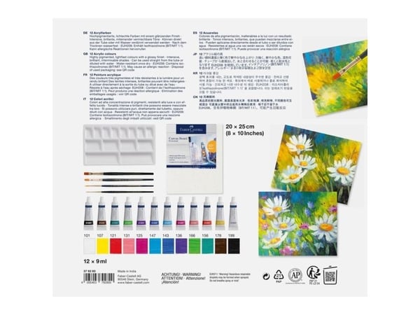 Faber-Castell Creative Studio Acrylic Painting Set, Maling, Malebørste, Multi, Adult/Child, 18 stykker
