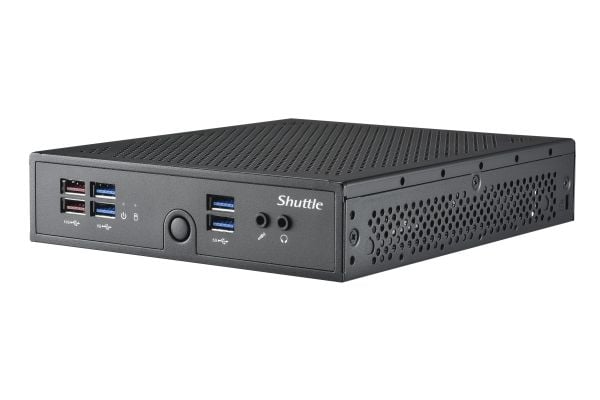 Shuttle XPC slim DS50U - Barebone - Slim-PC LGA1700-sokkel - 1 x Celeron 7305 - RAM 0 GB - UHD Graphics - Gigabit Ethernet, 2.5 Gigabit Ethernet - ...