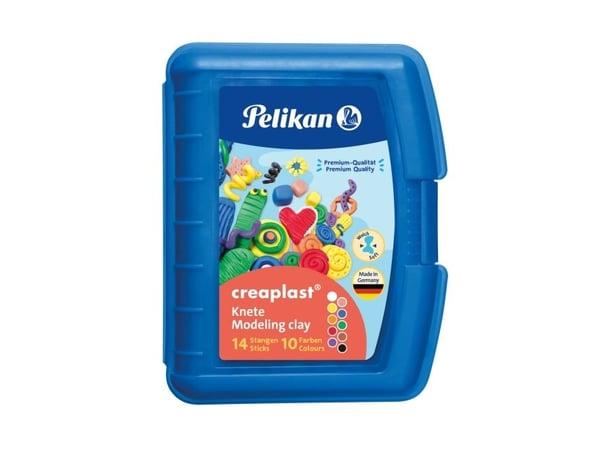 Pelikan Creaplast, Modelleringsleire, Flerfarget, Barn, 14 stykker, Gutt/Jente, 10 farger