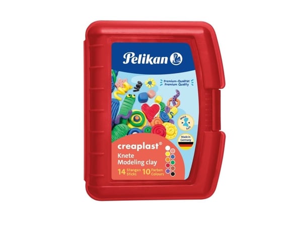 Pelikan Creaplast, Modelleringsleire, Flerfarget, Barn, 14 stykker, Gutt/Jente, 10 farger