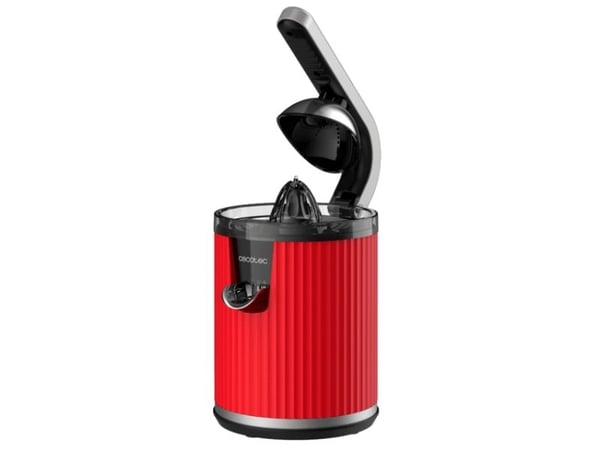 Cecotec Xqueeze RetroJuice 600, Sakte Juice-presse, Sort, Rød, Rustfritt stål, 1 stykker, Rustfritt stål, 600 W, 220 - 240 V