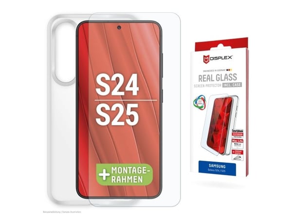 Displex 01908, Samsung, Galaxy S24, Galaxy S25, Tørr påføring, Støvresistent, Slagbestandig, Ripebestandig, Sjokkresistent, Gjennomsiktig, 1 stykker