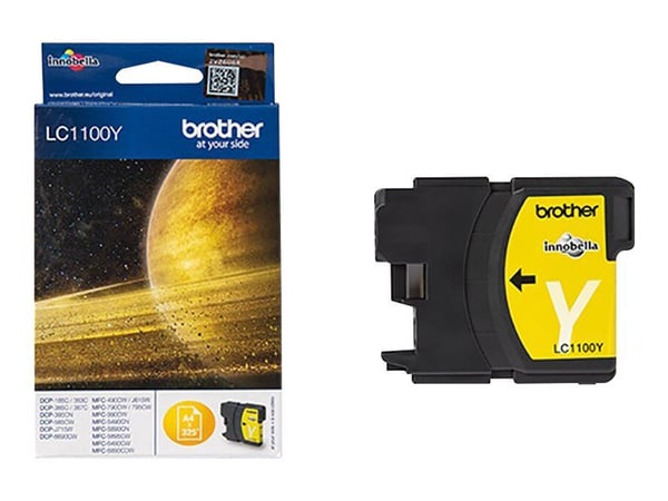 Brother LC1100Y - Gul - original - blekkpatron - for Brother DCP-185, 395, 585, 6690, J715, MFC-490, 5490, 790, 795, 990, J615; Justio MFC-5890